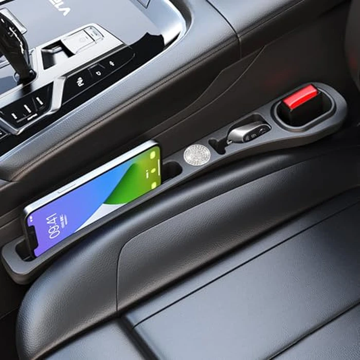 MBERFITU 2 Pack Car Seat Gap Filler Organizer, PU Leather Seat Crevice Blocker Fill The Gap Between Seat and Center Console Stop Things from Dropping (Updated Version) by MBERFITU - Used - Acceptable condition