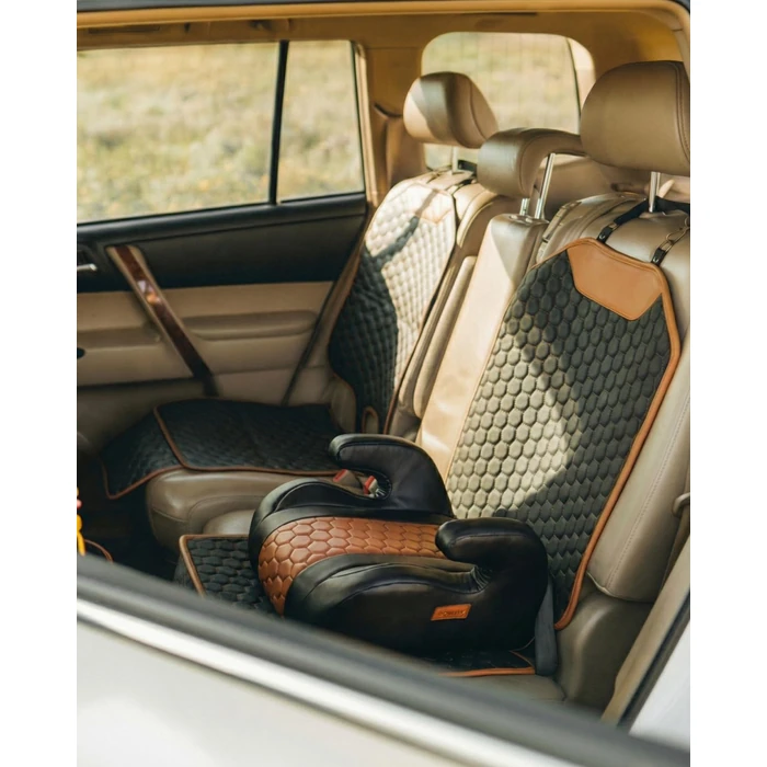 Owleys Premium Leather Car Seat Protector for Child Car Seat Cover from Dirt Scratches - Infant Car Seat Protector for Back Seat/Front Booster Seat Protector Under Baby Car Seat Waterproof 1pc Hexy by Owleys - Used - Like New condition - US$62.17