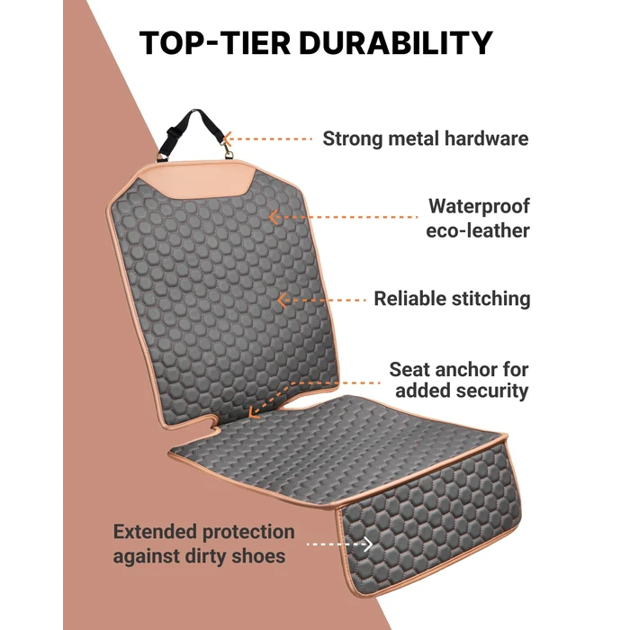 Owleys Premium Leather Car Seat Protector for Child Car Seat Cover from Dirt Scratches - Infant Car Seat Protector for Back Seat/Front Booster Seat Protector Under Baby Car Seat Waterproof 1pc Hexy by Owleys - Image 2