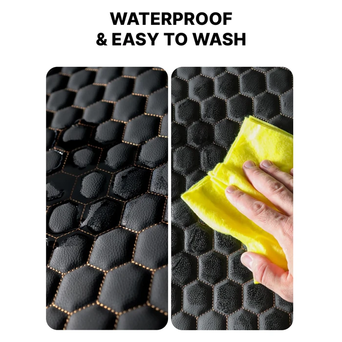 Owleys Premium Leather Car Seat Protector for Child Car Seat Cover from Dirt Scratches - Infant Car Seat Protector for Back Seat/Front Booster Seat Protector Under Baby Car Seat Waterproof 1pc Hexy by Owleys - Image 4