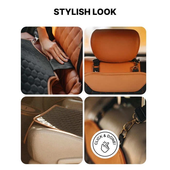 Owleys Premium Leather Car Seat Protector for Child Car Seat Cover from Dirt Scratches - Infant Car Seat Protector for Back Seat/Front Booster Seat Protector Under Baby Car Seat Waterproof 1pc Hexy by Owleys - Image 6