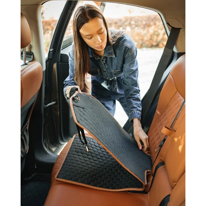 Owleys Premium Leather Car Seat Protector for Child Car Seat Cover from Dirt Scratches - Infant Car Seat Protector for Back Seat/Front Booster Seat Protector Under Baby Car Seat Waterproof 1pc Hexy by Owleys - Image 9