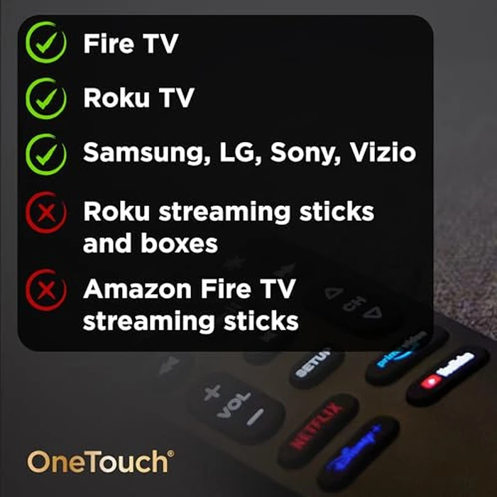 UltraPro OneTouch Universal Remote Control for Samsung TV, LG Universal Remote Control for Smart TV, Roku Remote Replacement, Vizio, Sony, Backlit, Black, 83758 by UltraPro - Image 7