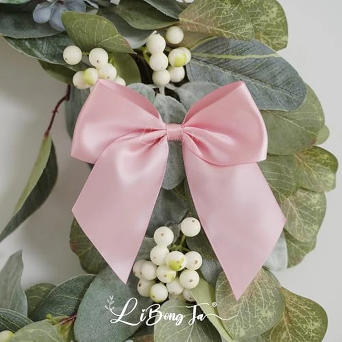 LiBongTa 24 PCS Pink Bows 5" Pre-Tied Twist Tie Bows Baby Pink Satin Ribbon Bow for Gift Wrapping Candy Treat Bags Crafts Baby Shower Birthday Party Favors Wedding Decor by LiBongTa - Image 6