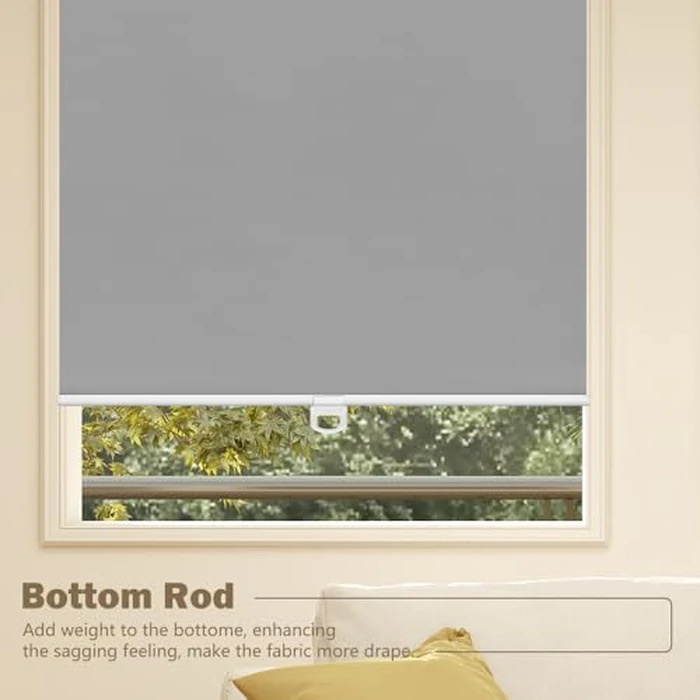 SEEYE Cordless Blackout Roller Shades Window Blinds Privacy Waterproof Thermal Insulated Fabric Curtain UV Protection for Home Kitchen Bathroom Bedrooms 26" W x 72" L(66W x 183H cm),Grey by SEEYE - Image 6
