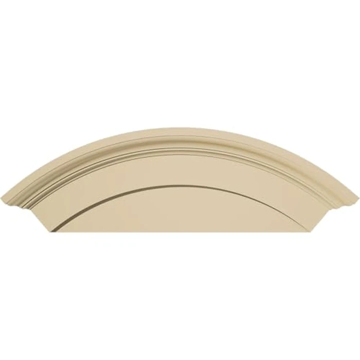 30"W x 12"H x 3"P Arched Signature Urethane Pediment, Primed Tan by Ekena Millwork - Image 1