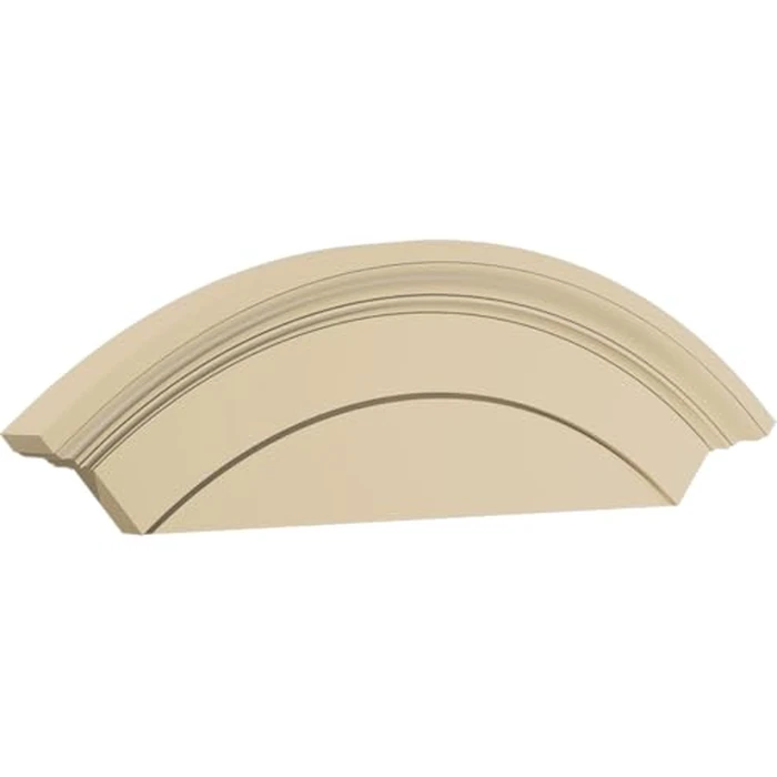 30"W x 12"H x 3"P Arched Signature Urethane Pediment, Primed Tan by Ekena Millwork - Image 2