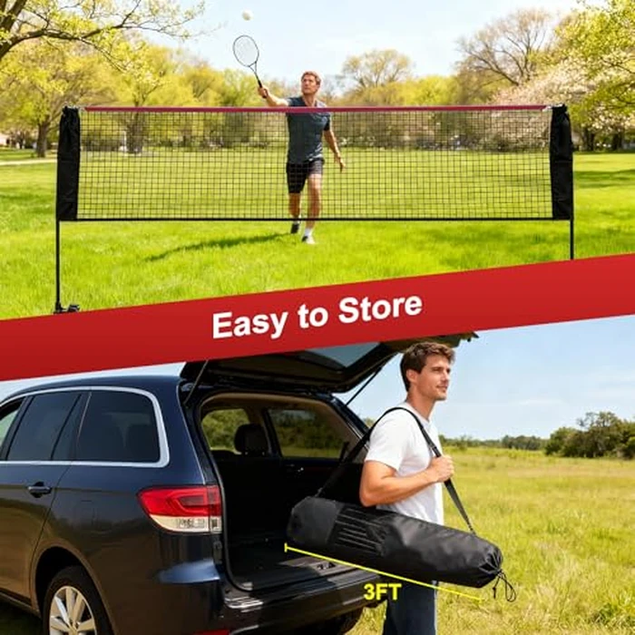 NEWBULIG Portable Badminton Net Set, 10FT/14FT/17FT Wide, Adjustable Height Multi Sport Net for Pickleball, Tennis, Volleyball, Soccer Tennis, Indoor Outdoor with Carry Bag, Easy Setup for Backyard by NEWBULIG - Image 8