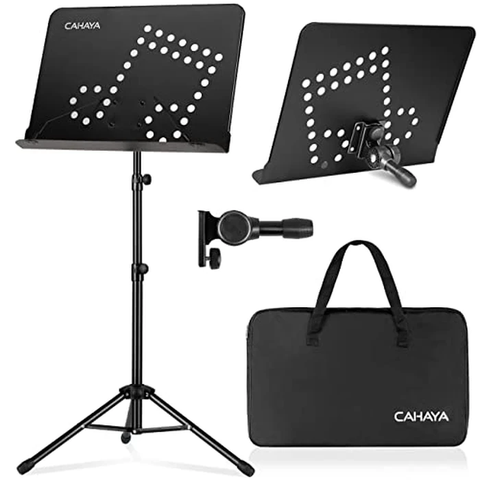 CAHAYA Portable sheet music stand: 3 in 1 Dual-use Sheet Music Stand & Desktop Book Stand Adjustable 31.4-55.9 in with Book Stand Support, Carrying Bag by CAHAYA - Used - Very Good condition