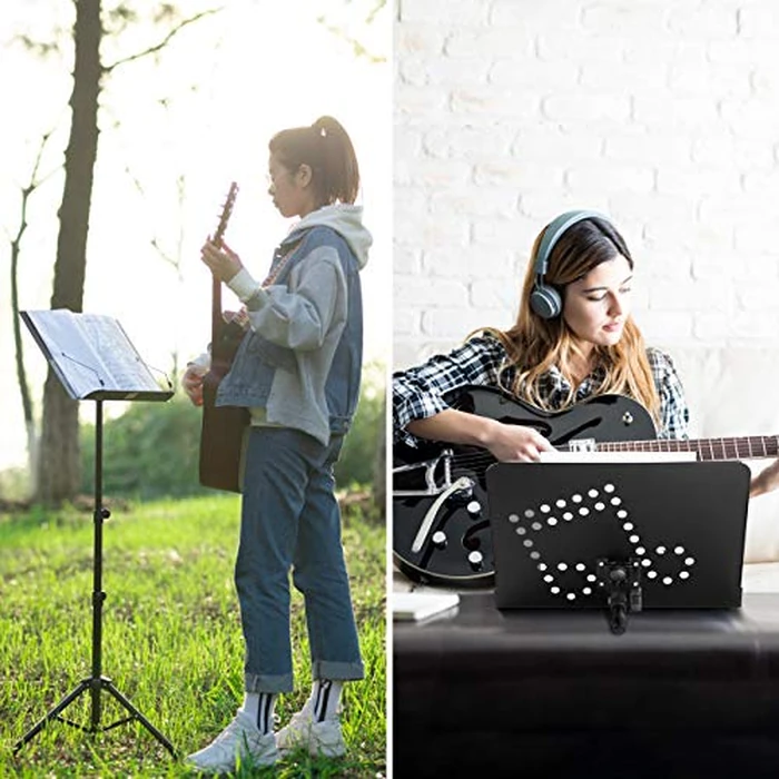 CAHAYA Portable sheet music stand: 3 in 1 Dual-use Sheet Music Stand & Desktop Book Stand Adjustable 31.4-55.9 in with Book Stand Support, Carrying Bag by CAHAYA - Image 8