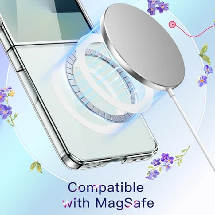 JETech Magnetic Case for Samsung Galaxy Z Flip 7 2025 Compatible with MagSafe, Non-Yellowing Transparent Hard PC Protective Phone Cover, Anti-Scratch (Clear) by JETech - Image 3