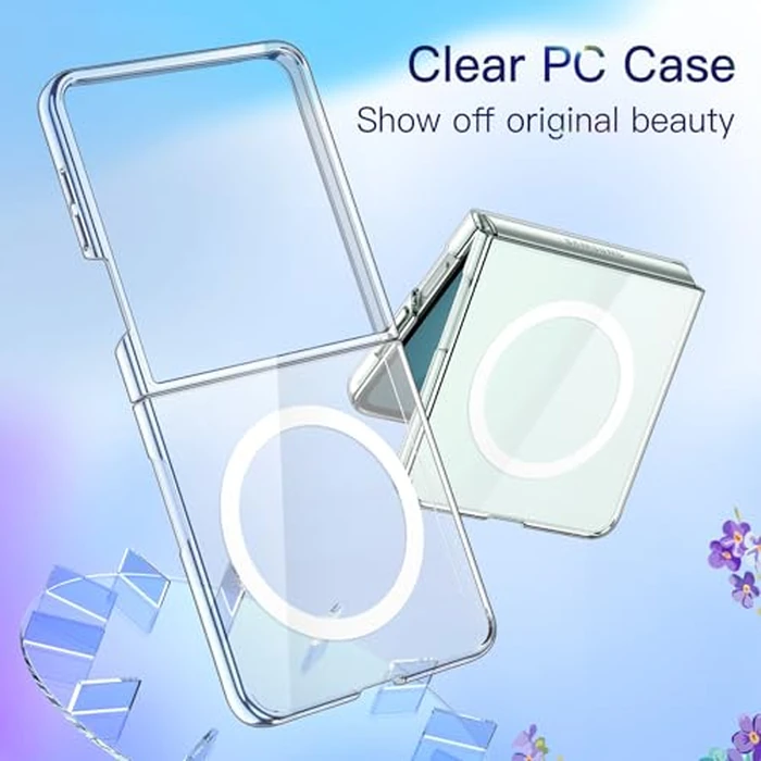JETech Magnetic Case for Samsung Galaxy Z Flip 7 2025 Compatible with MagSafe, Non-Yellowing Transparent Hard PC Protective Phone Cover, Anti-Scratch (Clear) by JETech - Image 4