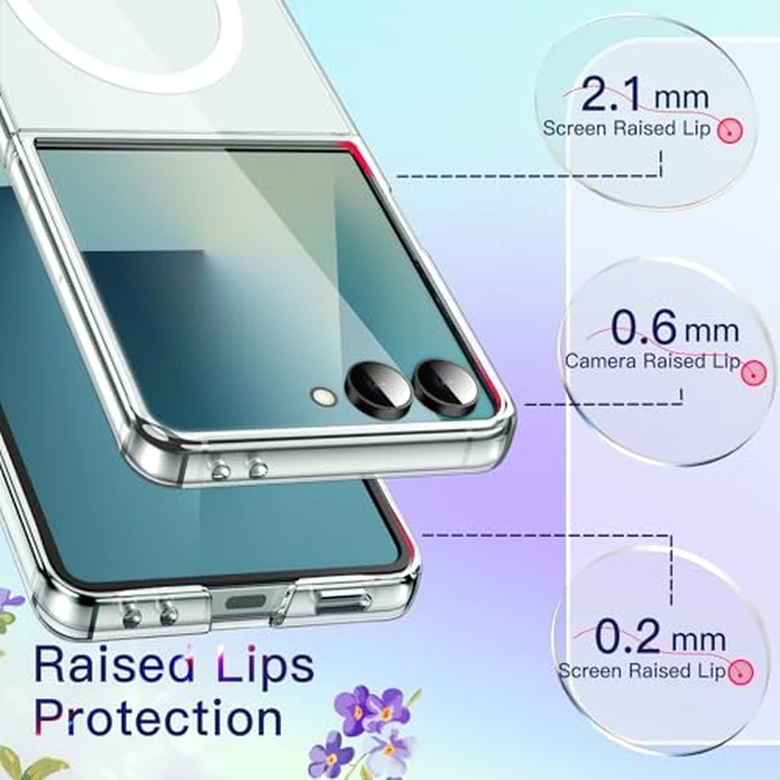 JETech Magnetic Case for Samsung Galaxy Z Flip 7 2025 Compatible with MagSafe, Non-Yellowing Transparent Hard PC Protective Phone Cover, Anti-Scratch (Clear) by JETech - Image 5