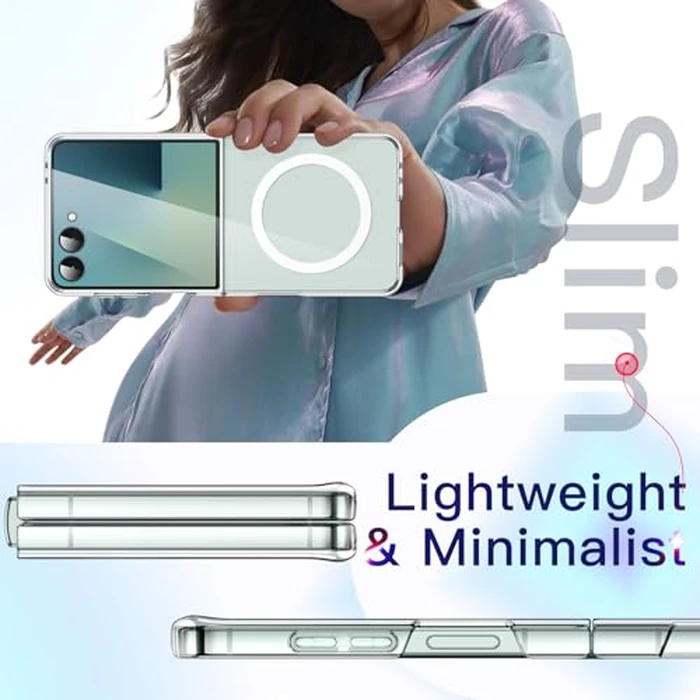 JETech Magnetic Case for Samsung Galaxy Z Flip 7 2025 Compatible with MagSafe, Non-Yellowing Transparent Hard PC Protective Phone Cover, Anti-Scratch (Clear) by JETech - Image 7