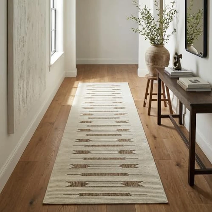 Rug Branch Axis 2' x 8' (2'3"x8') Beige/Brown Geometric Indoor Runner Rug, Contemporary, Low Pile, Stain-Resistant Hallway Carpet - Entryway, Mudroom, Bedroom, and Kitchen by Rug Branch - Image 3