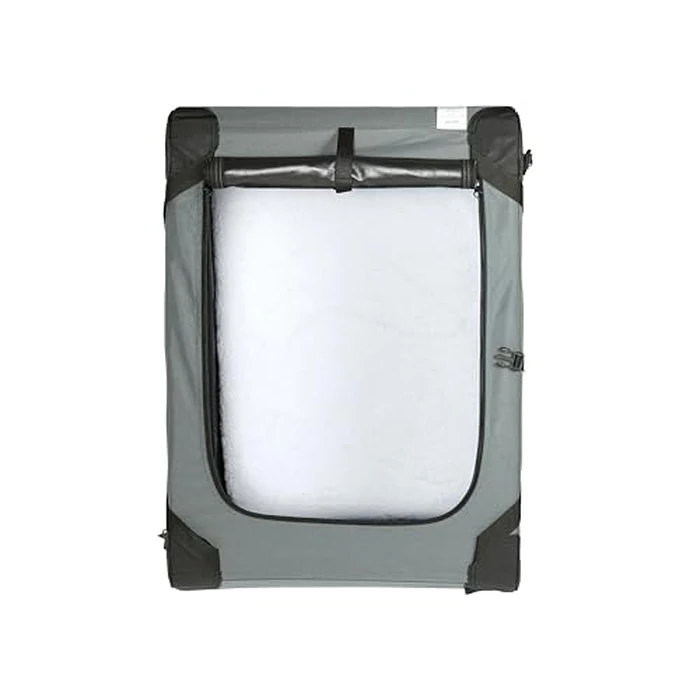 Amazon Basics 4-Door Portable Folding Soft Dog Crate, Collapsible Travel Kennel for Cat, Dog, and Other Small Animals, Pop Up with Easy Transportation, Grey, M 30" x 21" x 21" by Amazon Basics - Image 6