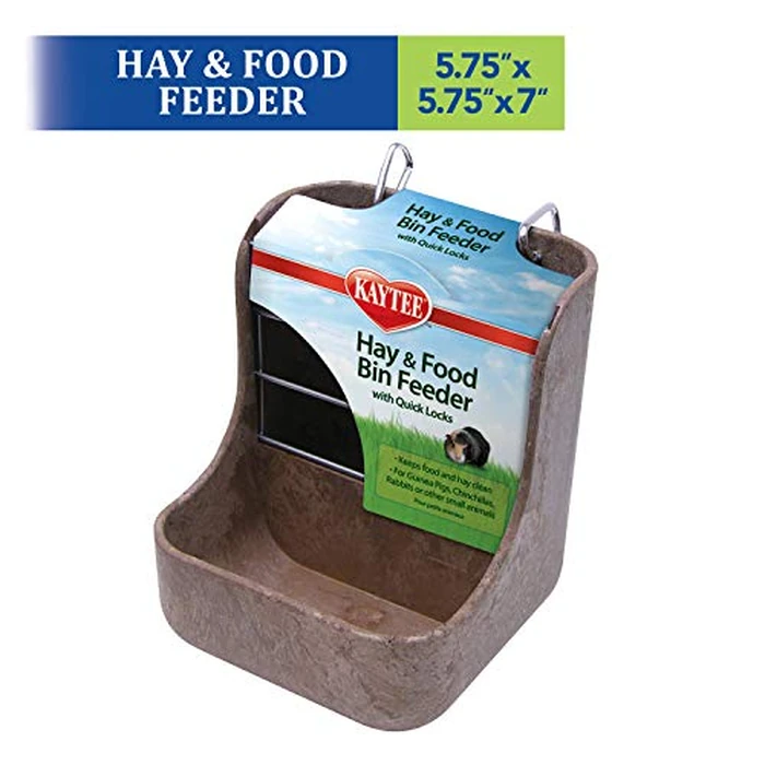 Kaytee Hay & Food Bin Feeder With Quick Locks For Pet Rabbits, Chinchillas, Guinea Pigs and Other Small Animals by Kaytee - Image 2