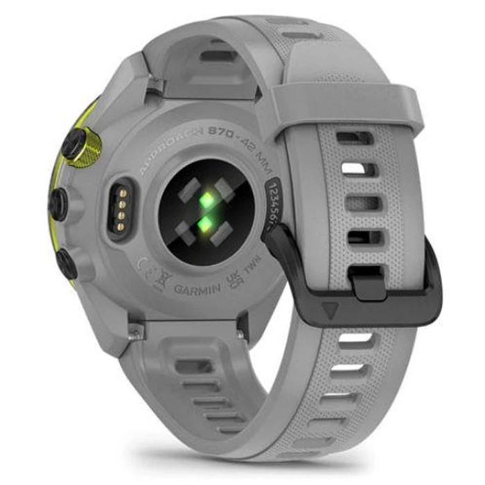 Garmin Approach S70 Smartwatch - 42mm - Powder Gray Ceramic Case with Powder Gray Silicone Silicone Band by Garmin - Image 4