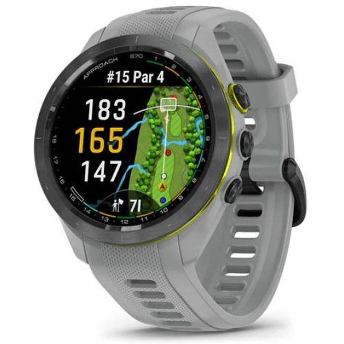 Garmin Approach S70 Smartwatch - 42mm - Powder Gray Ceramic Case with Powder Gray Silicone Silicone Band by Garmin - Image 2