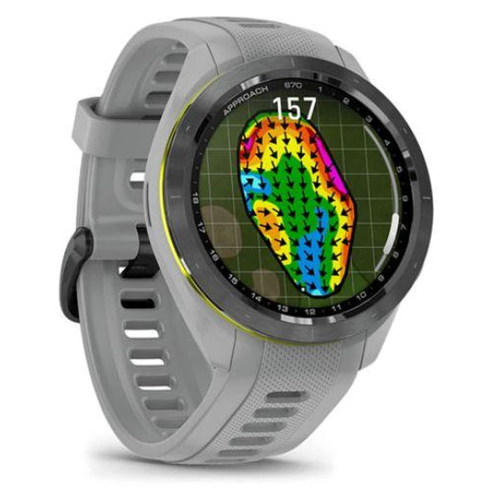Garmin Approach S70 Smartwatch - 42mm - Powder Gray Ceramic Case with Powder Gray Silicone Silicone Band by Garmin - Image 3