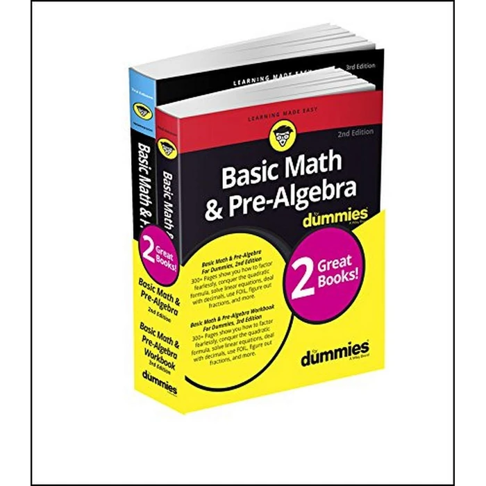 Basic Math & Pre-Algebra For Dummies Book + Workbook Bundle by For Dummies - Used - Acceptable condition