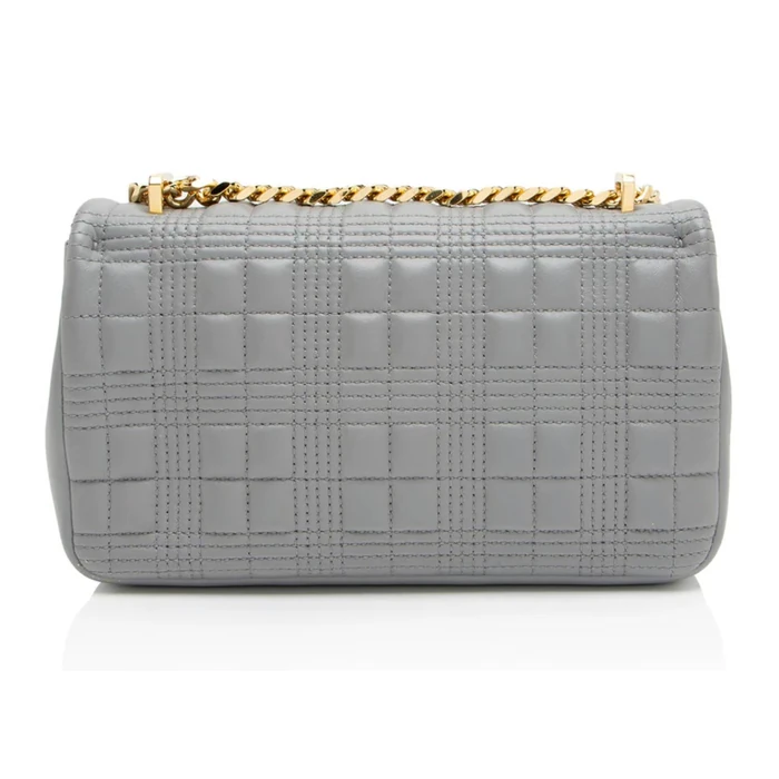 Burberry Quilted Lambskin TB Lola Chain Small Crossbody - Lambskin - Grey by Burberry - Image 3