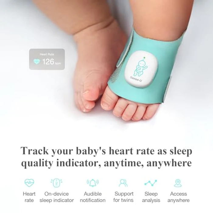 Sense-U Smart Sock Shoe (Long Range) Baby Monitor with On-Device Sleep Indicator & Notifications, Track Heart Rate, Movement, Sleep Patterns, Naps from Anywhere for Peace of Mind, No Monthly Fee by Sense-U - Image 2