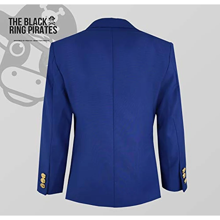 Black n Bianco Boys' Golden Age Blazer Jacket with Brass Buttons Presented by The Black Ring Pirates (14, Navy Sea) by Black n Bianco - Image 4
