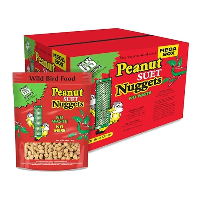 C&S Wild Bird Peanut Suet Nuggets Mega Box, 8 Pounds by C&S - Used - Very Good condition - US$17.82