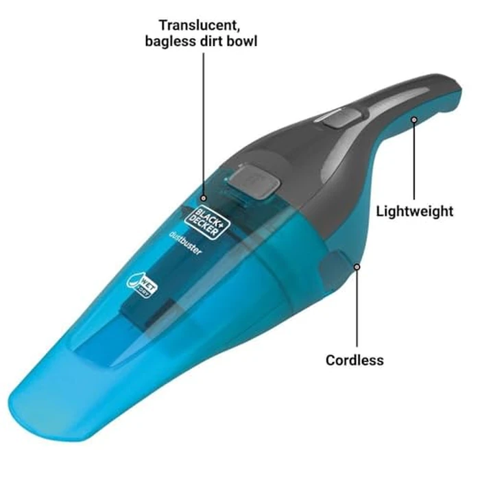 BLACK+DECKER dustbuster QuickClean Cordless Wet/Dry Handheld Vacuum, Turquoise (HNVC215BW52) by BLACK+DECKER - Image 2