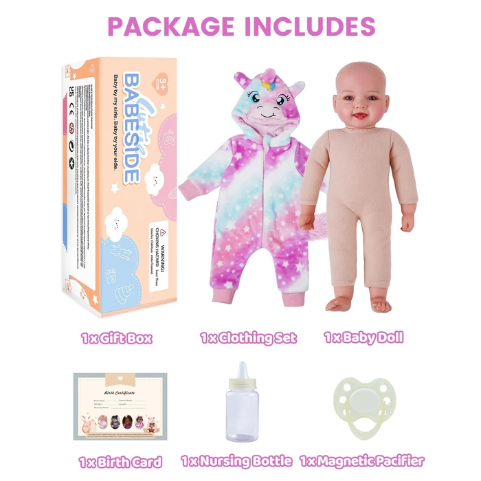 BABESIDE Baby Dolls, 17inch Large Realistic Cute Soft Body Baby Doll Real Life Baby Dolls with Accessories for 3+ Year Old Girls Gifts, Pretend Play, Collection by BABESIDE - Image 6