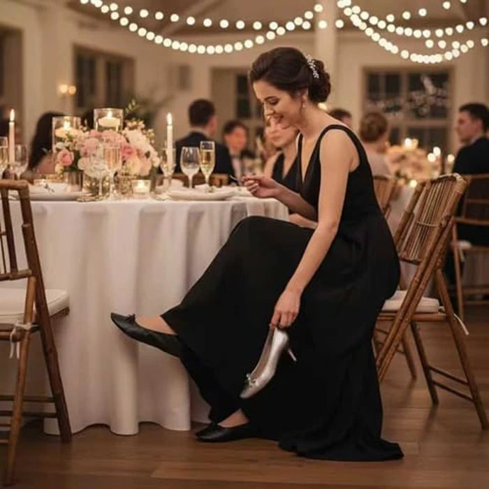 Nexoria Foldable Flats for Women, Foldable Ballet Flats Shoes for Purse, Portable Roll Up Shoes with Zipper Pouch, Stylish Comfortable & Non-Slip Portable Women Flat for Weddings, Office, Travel (Black,L) by Nexoria - Image 2