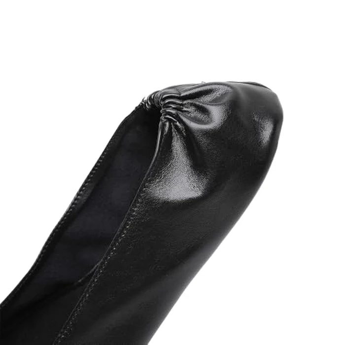 Nexoria Foldable Flats for Women, Foldable Ballet Flats Shoes for Purse, Portable Roll Up Shoes with Zipper Pouch, Stylish Comfortable & Non-Slip Portable Women Flat for Weddings, Office, Travel (Black,L) by Nexoria - Image 8