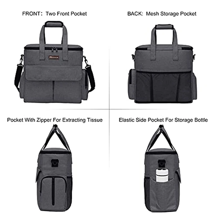 Modoker Airline Approved Pet Travel Bag, Weekend Dog Travel Set for Dog and Cat, Airline Approved Tote Organizer with Multi-Function Pockets 2 Food Storage Containers, 2 Collapsible Bowls (Dark Gray) by Modoker - Image 2