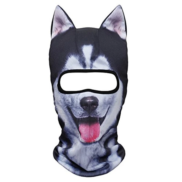 WTACTFUL 3D Animal Ears Balaclava Windproof Cover Hood Face Mask Sun Protection for Skiing Snowmobile Riding Hunting Music Festivals Raves Halloween Party Outdoor Winter Activities Husky Dog MEB-02 by WTACTFUL - Used - Like New condition - US$18.60