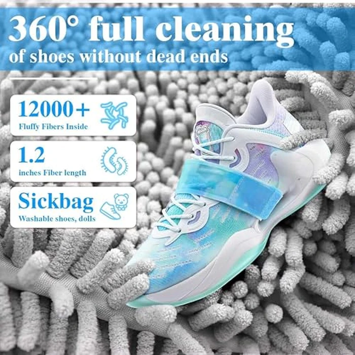 2-Pack Shoe Washing Machine Bag, Laundry Shoe Bag for Washer and Dryer, Reusable Shoe Cleaning Bag for Sneakers & Tennis Shoes, 360 degrees Deep Clean Sneaker Washing Machine Bag with Zipper Protection, Gray by Mjhluxe - Image 2