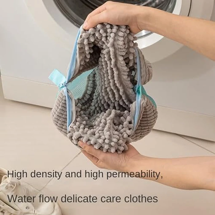 2-Pack Shoe Washing Machine Bag, Laundry Shoe Bag for Washer and Dryer, Reusable Shoe Cleaning Bag for Sneakers & Tennis Shoes, 360 degrees Deep Clean Sneaker Washing Machine Bag with Zipper Protection, Gray by Mjhluxe - Image 5