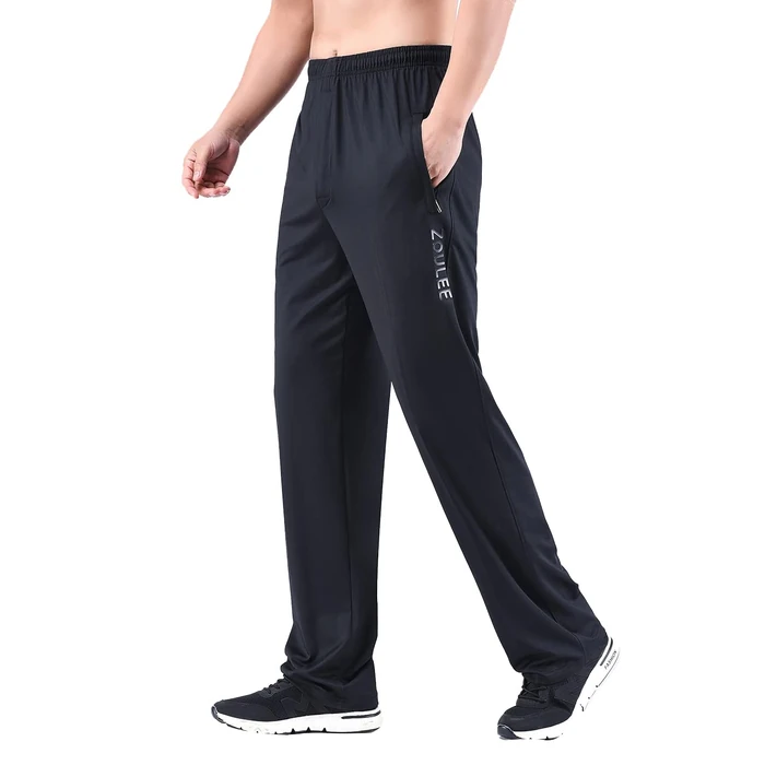 Zoulee New Men's Front Zipper Fly Open-Bottom Sweatpants Jogger Pants Black M by Zoulee - Used - Like New condition - US$25.24