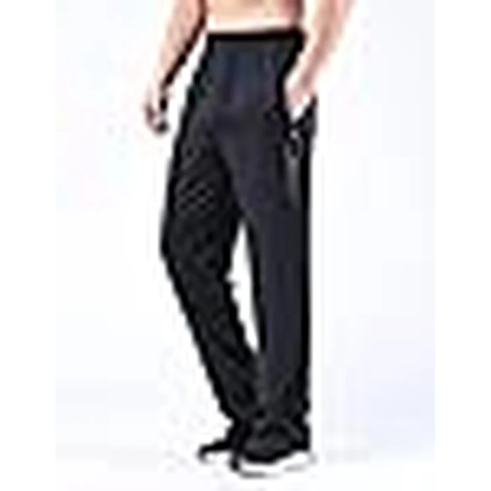 Zoulee New Men's Front Zipper Fly Open-Bottom Sweatpants Jogger Pants Black M by Zoulee - Image 6