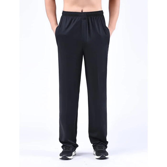 Zoulee New Men's Front Zipper Fly Open-Bottom Sweatpants Jogger Pants Black M by Zoulee - Image 7