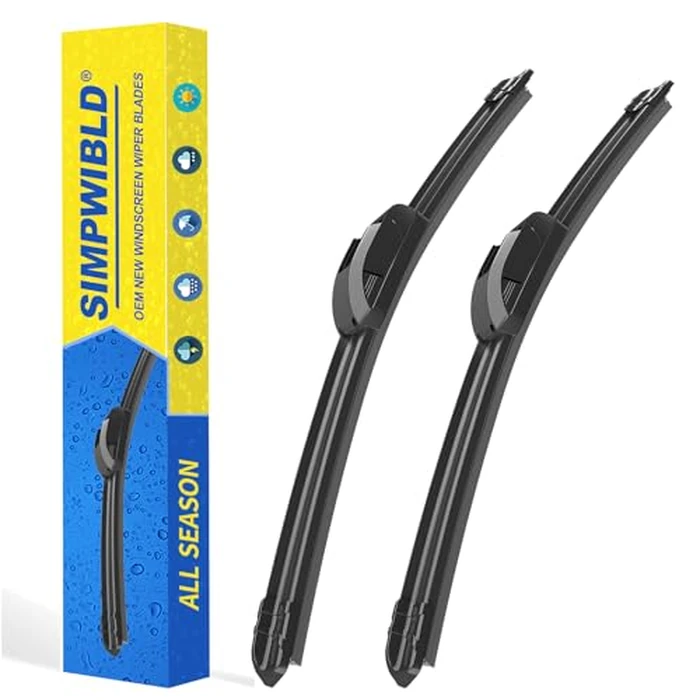 2 Factory Wiper Blades Replacement For 2009-2014 Acura TSX/2002-2006 BMW X5/2013-2020 Lexus LX570 Original Equipment Windshield Wiper Blades Set 24"+22" (Set of 2) U/J HOOK by SIMPWIBLD - Image 1