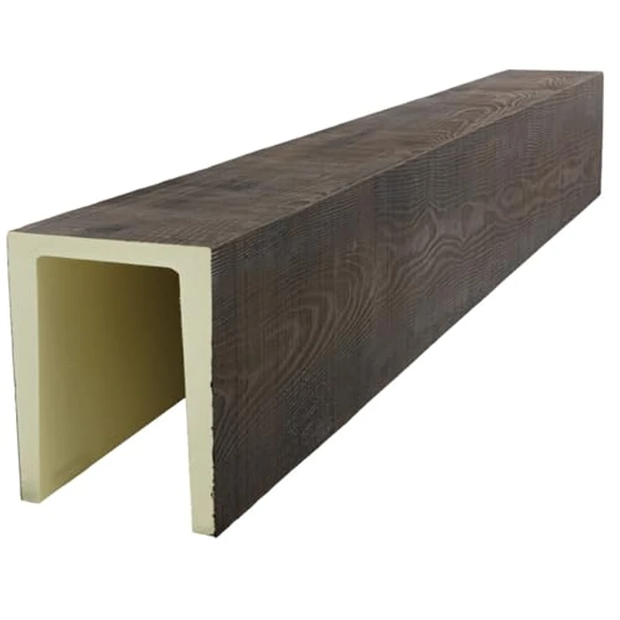 Heritage Timber Rustic Sawn Faux Wood Beam, 3-Sided (U-Beam), 3 1/2"W x 3 1/2"H x 72"L, Kona Brown Finish by Ekena Millwork - Image 3