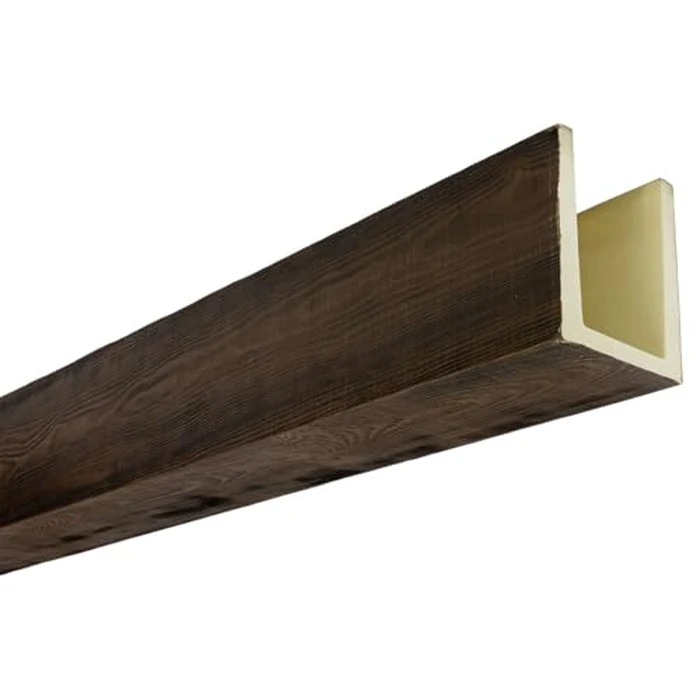 Heritage Timber Rustic Sawn Faux Wood Beam, 3-Sided (U-Beam), 3 1/2"W x 3 1/2"H x 72"L, Kona Brown Finish by Ekena Millwork - Image 5