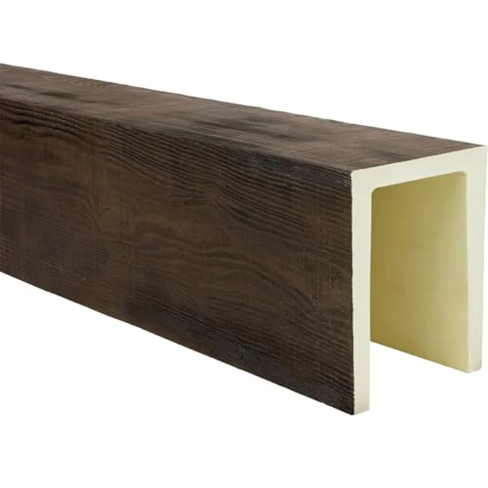 Heritage Timber Rustic Sawn Faux Wood Beam, 3-Sided (U-Beam), 3 1/2"W x 3 1/2"H x 72"L, Kona Brown Finish by Ekena Millwork - Image 7