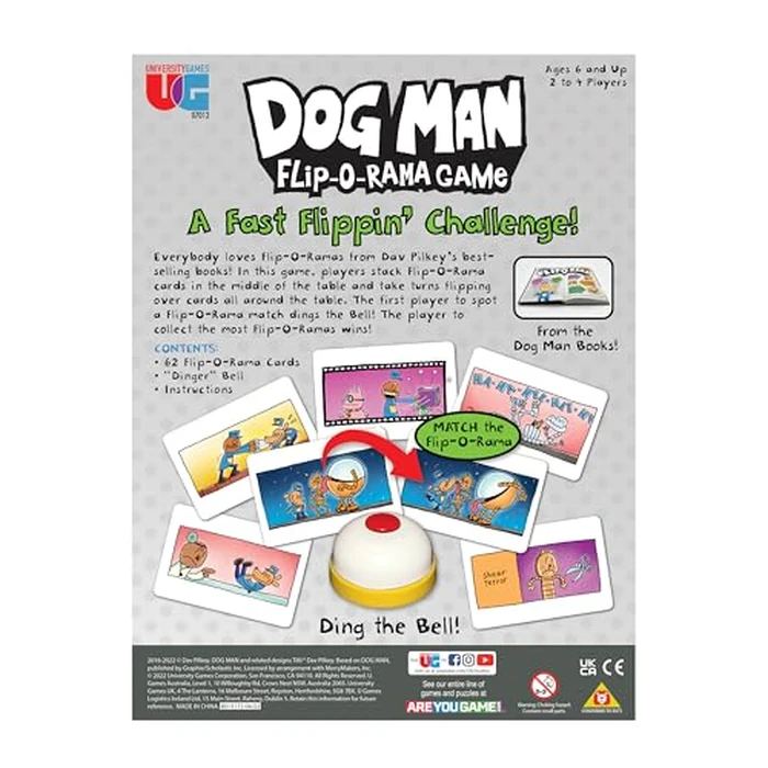 University Games Dog Man Flip-o-Rama Card Matching Game for Kids, Family Memory Card Game Ages 6+, Based on Dog Man Books by Dav Pilkey by University Games - Image 7