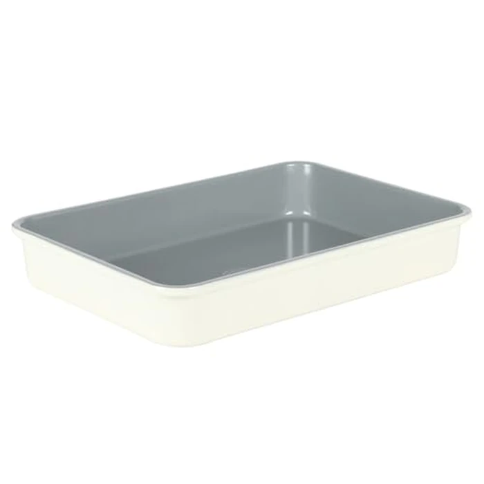 Sur La Table Kitchen Essentials Bake Sale 9 X 13 Inch PFOA, PFAS, PTFE Free Nonstick Roaster/Cake/Baking Pan - Linen White by Sur La Table - Used - Acceptable condition - US$10.74