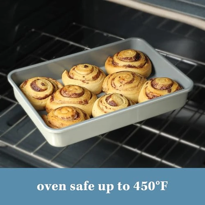 Sur La Table Kitchen Essentials Bake Sale 9 X 13 Inch PFOA, PFAS, PTFE Free Nonstick Roaster/Cake/Baking Pan - Linen White by Sur La Table - Image 4