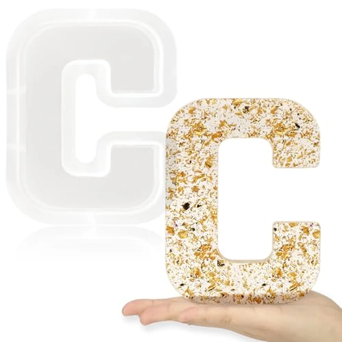 Gartful 7 Inch Large Letter Molds for Resin, 3D C Capital Alphabet Epoxy Resin Mold, A to Z Thick Resin Letter Molds for Making Letters, Word Sign Art, DIY Crafts, Making Cake, Party Home Decor by Gartful - Image 1