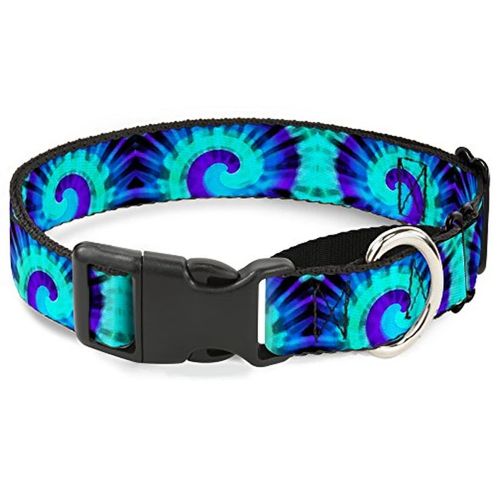 Buckle-Down Tie Dye Swirl Martingale Dog Collar, Purples/Blues, 1" Wide-Fits 11-17" Neck-Medium by Buckle-Down - Image 1