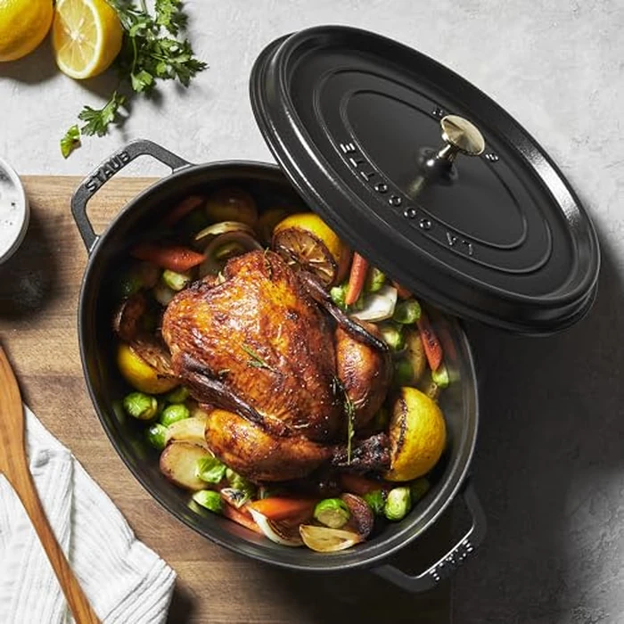 ZWILLING J.A. HENCKELS 40509-319 Staub Oval Cocotte 5.7 qt./5.5 L, Large, Black by STAUB - Image 5